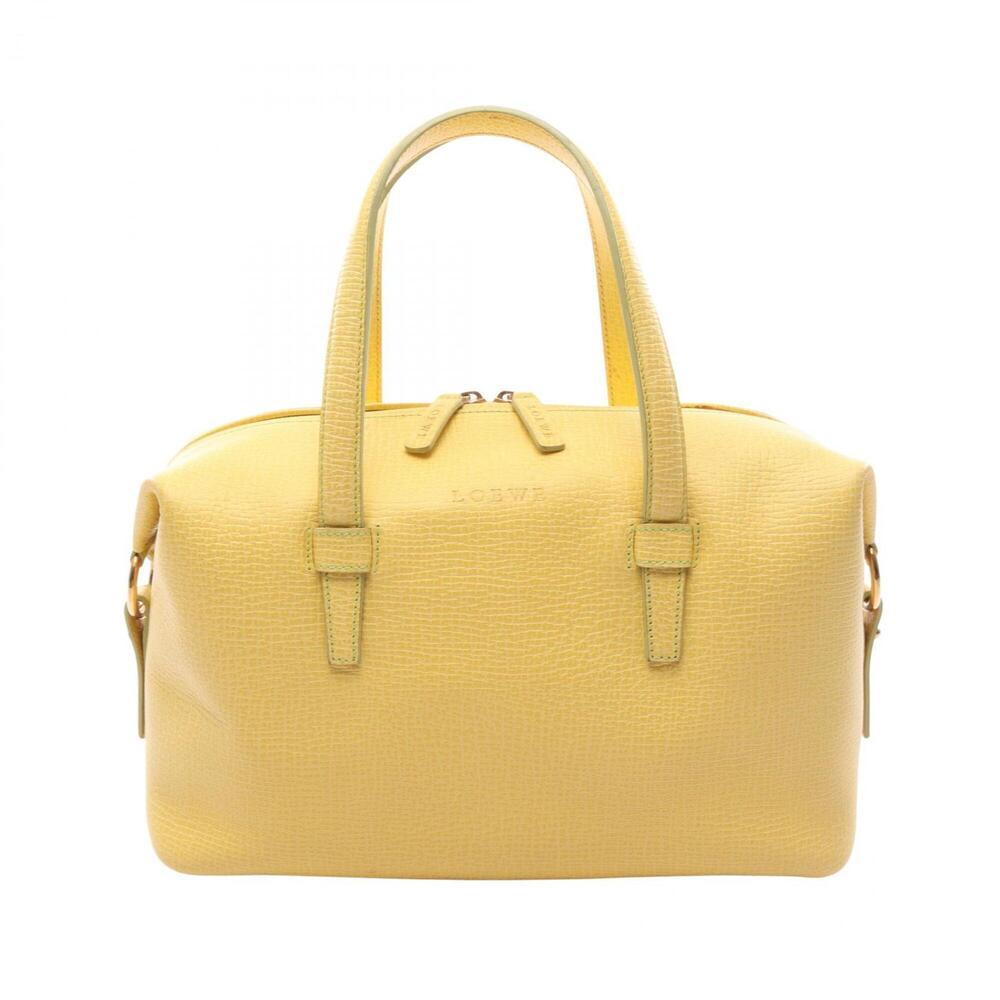 Loewe handbag, leather, women's, yellow.